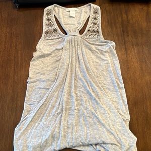 Women’s racer back, shoulder embellished tank top
